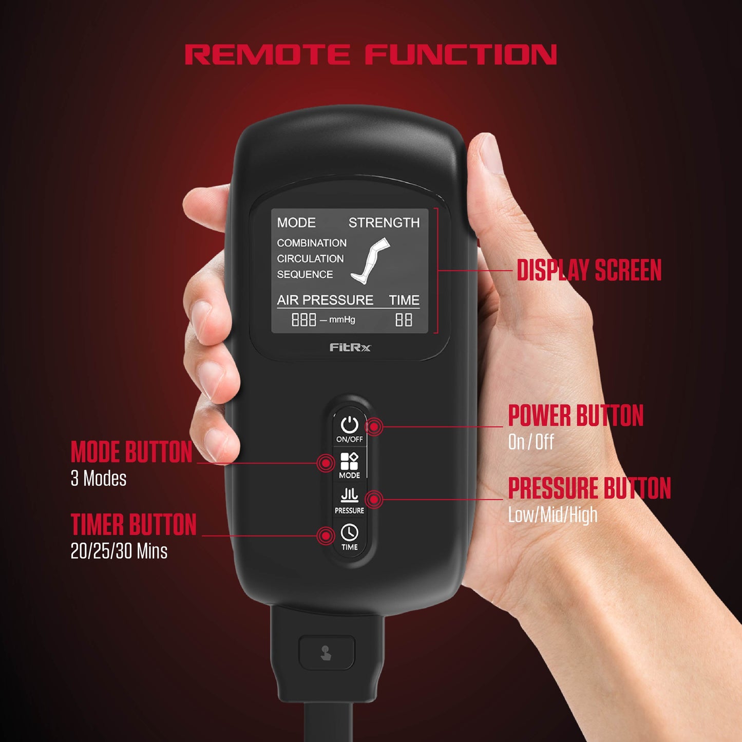Air Compression Leg Massager Recovery System for Muscle Recovery and Improved Circulation