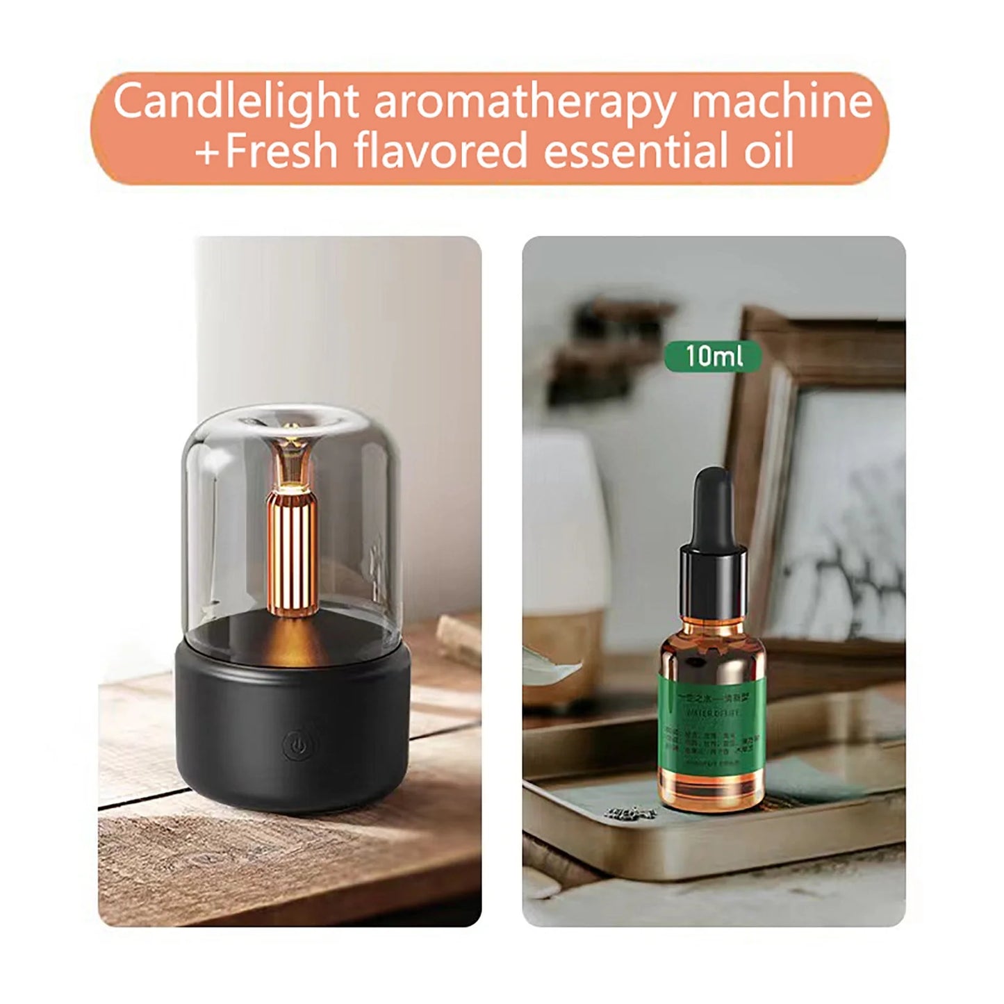 Candle Aroma Diffuser Usb Desktop Candle Home Humidifier Comes with 10Ml Essential Oil on Clearance