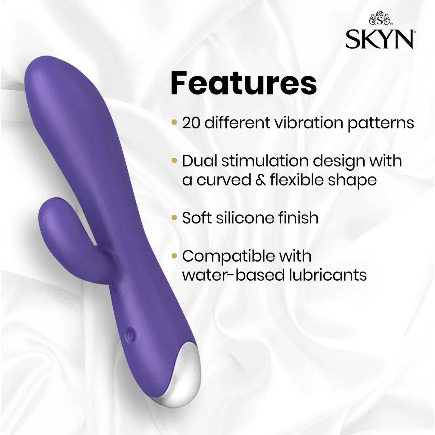 Shiver Bullet Massager Vibrator, 7 Speeds, Purple