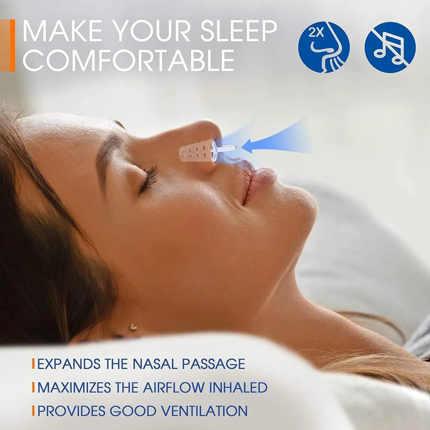 6Pcs Large anti Snoring Dilators, Snore Stopper Device Nose Vents Nasal Dilator Breathing Sleeping Relief