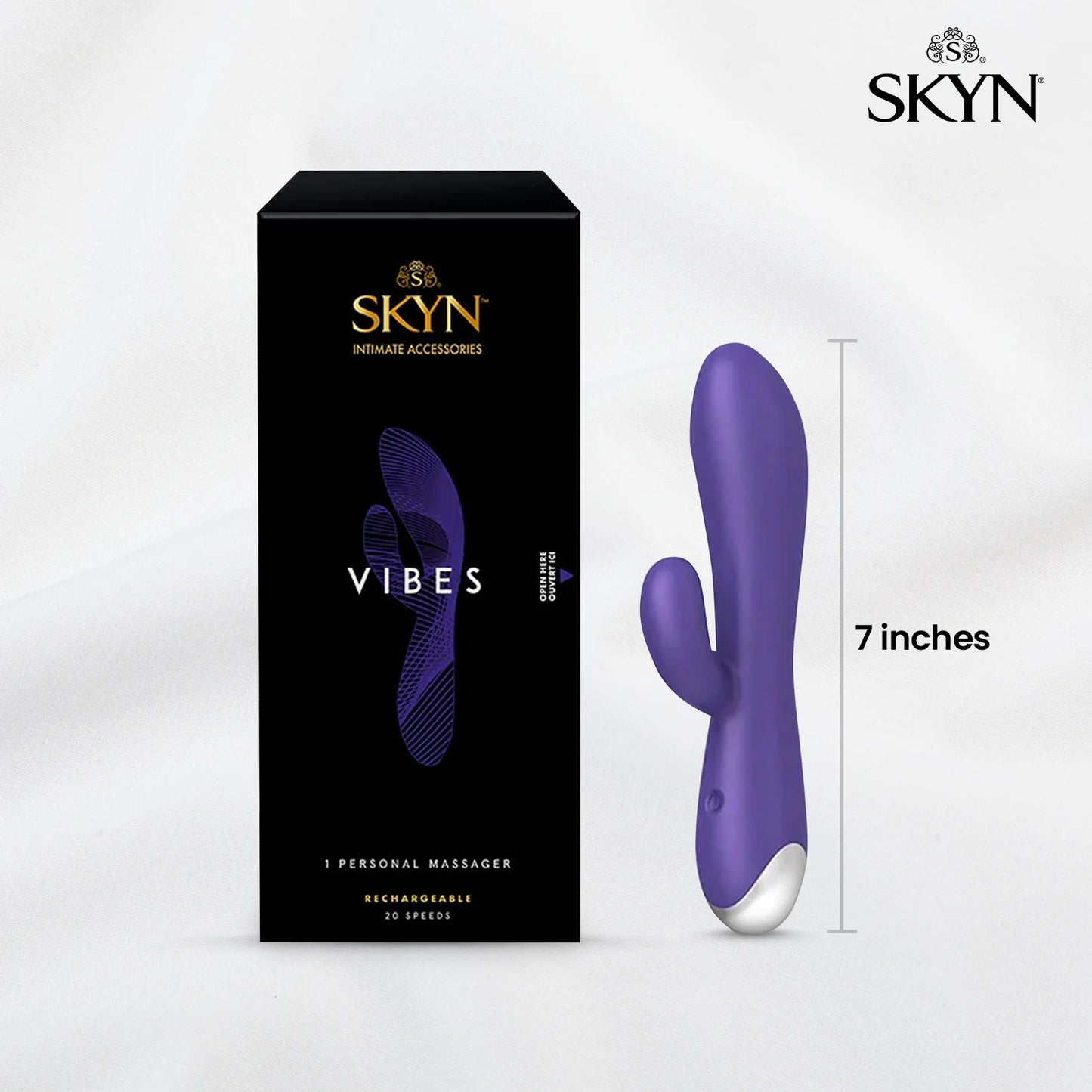 Shiver Bullet Massager Vibrator, 7 Speeds, Purple
