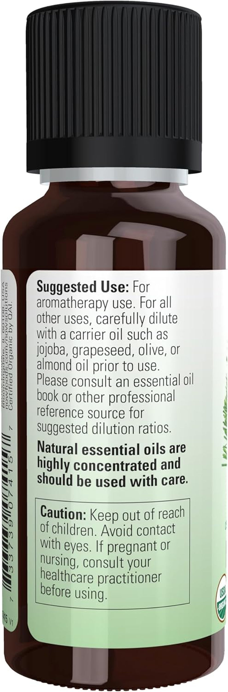 NOW Essential Oils, Organic Lemongrass Oil, Uplifting Aromatherapy Scent, Steam Distilled, 100% Pure, Vegan, Child Resistant Cap, 1-Ounce