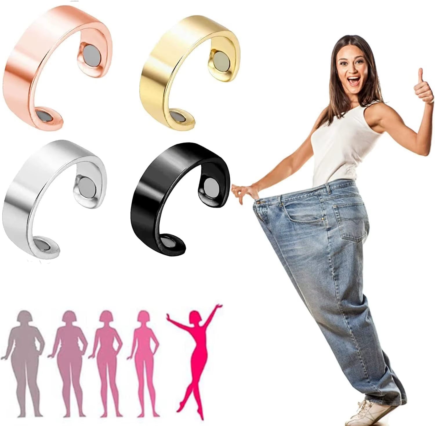 Open Magnet Ring Multifunctional Pain Relief Improve Blood Circulation Health Care Ring Jewelry Women Men anti Snoring Device