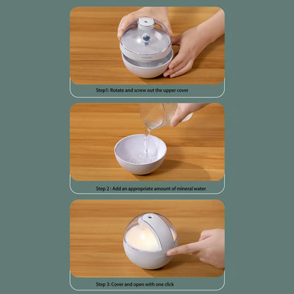 Bedroom Mini Humidifier,Smart Cool Mist Top Fill Humidifiers for Bedroom with Sensor Rechargeable Portable Desktop Hydrating Humidifier, Indoor Desk Humidifier, Car Home Humidifier