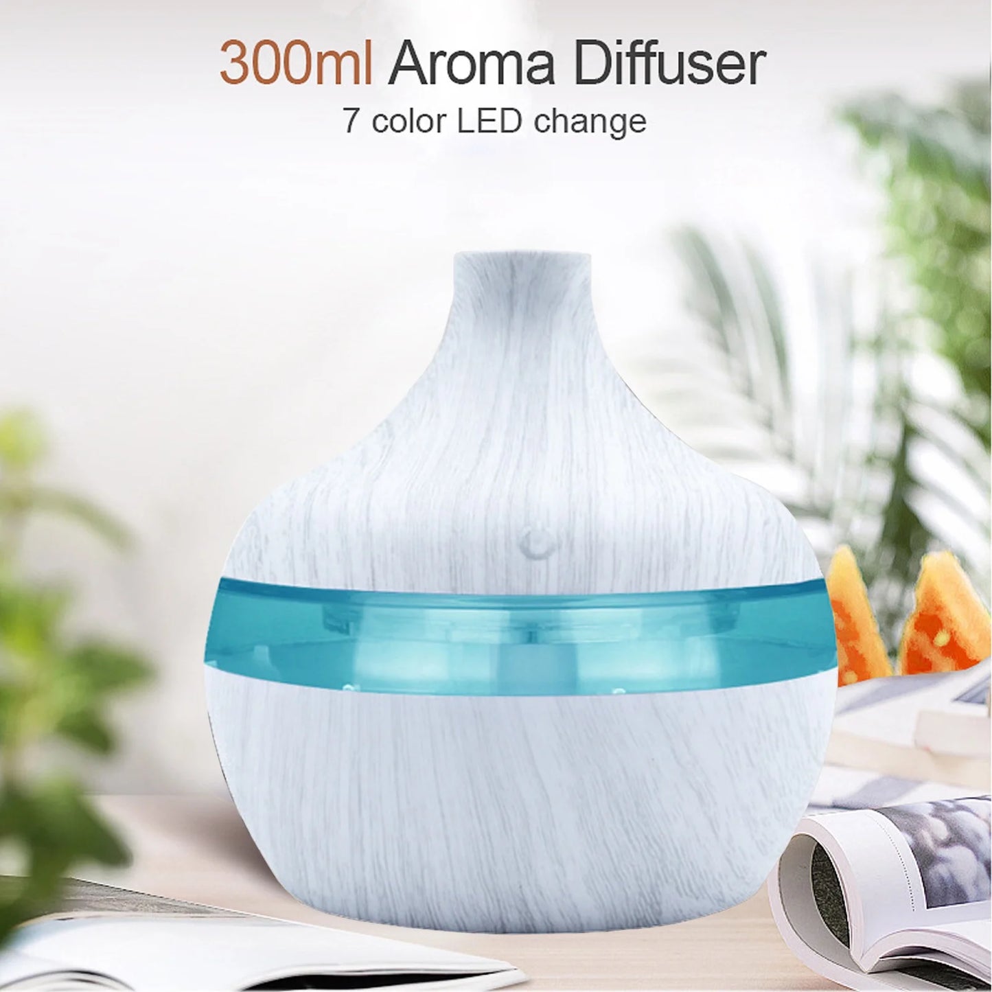 5V Wood Grain Household Humidifier Colorful Aromatherapy Machine USB Humidifier Vehicle Mounted Atomizer Humidifying Stick on Clearance