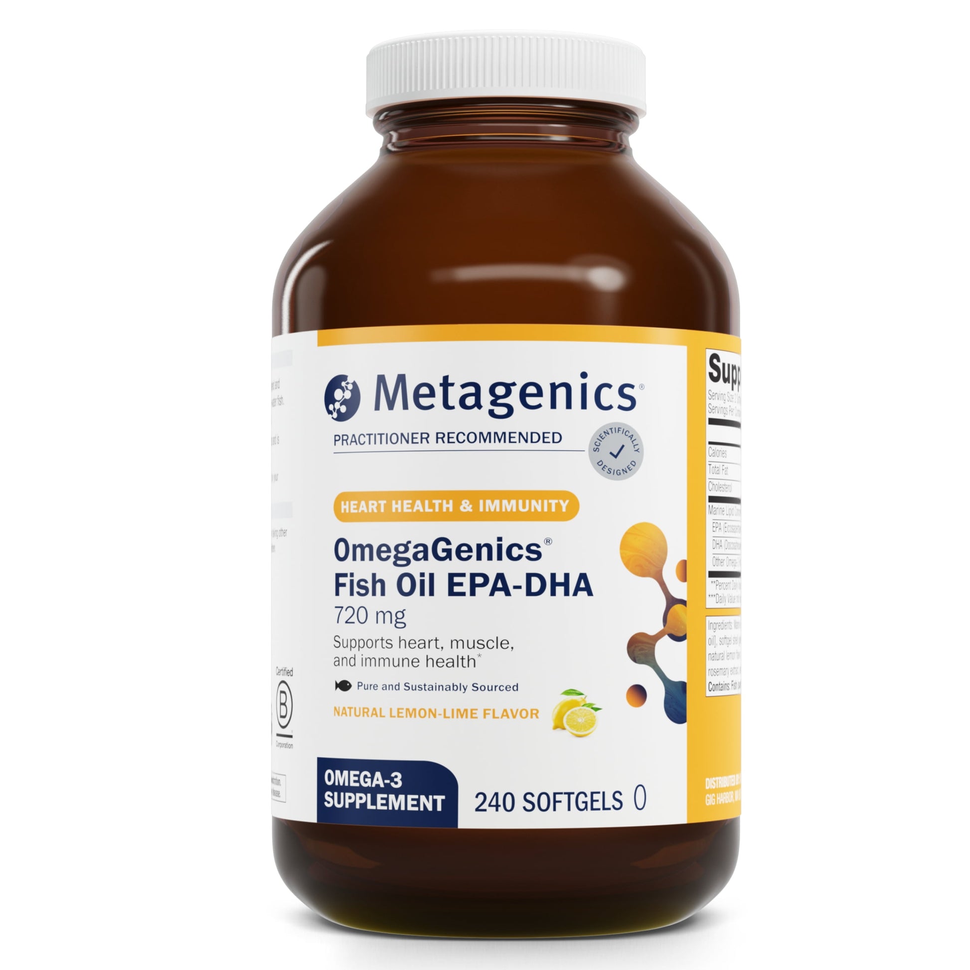 Omegagenics Fish Oil EPA-DHA 720- Omega-3 Fish Oil Supplement - for Heart Health, Musculoskeletal Health & Immune System Health* - with DHA & EPA - 240 Softgels