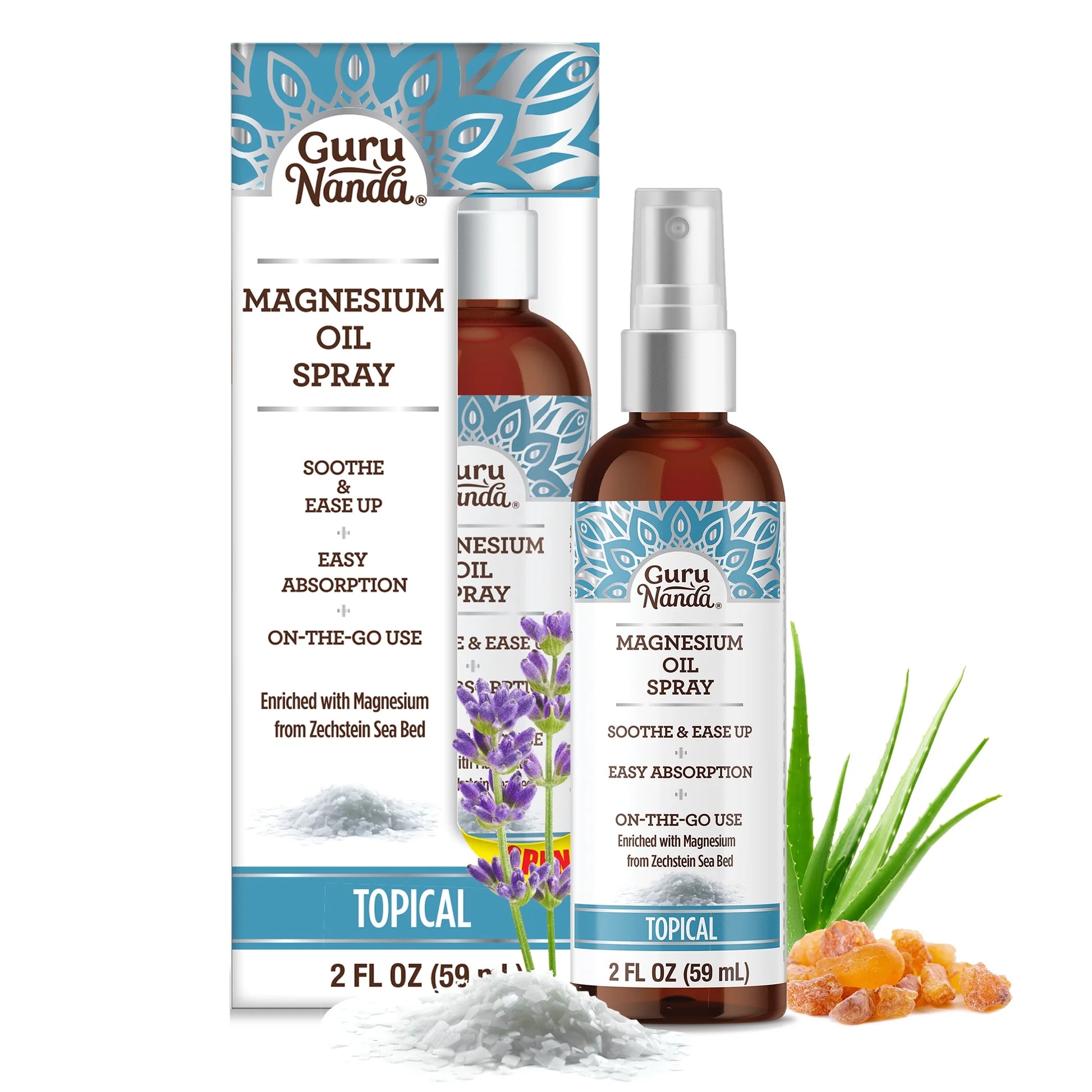 Magnesium Oil Spray Supplement - Muscle Relief & Soothing - Quick Absorbing- 2Oz