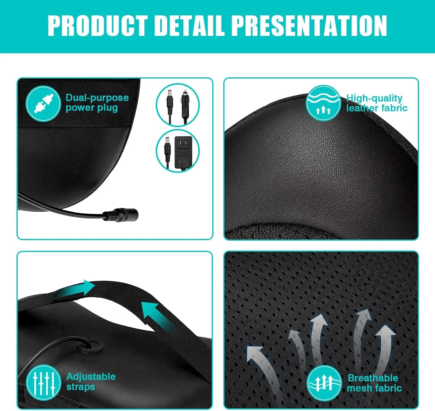 Shiatsu Back and Neck Massager with Heat, Deep Tisctric Massage Pillow for Back,Shoulders,Legs,Foot,Body Musclesue Kneading, Ele
