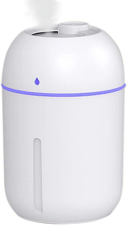 Mini Humidifier, 300Ml Portable Small Humidifiers for Baby, Car Humidifier Diffuser for Travel Plants Bedroom Desk Office, Cool Mist Air Humidifier with 7 Color Night Lights