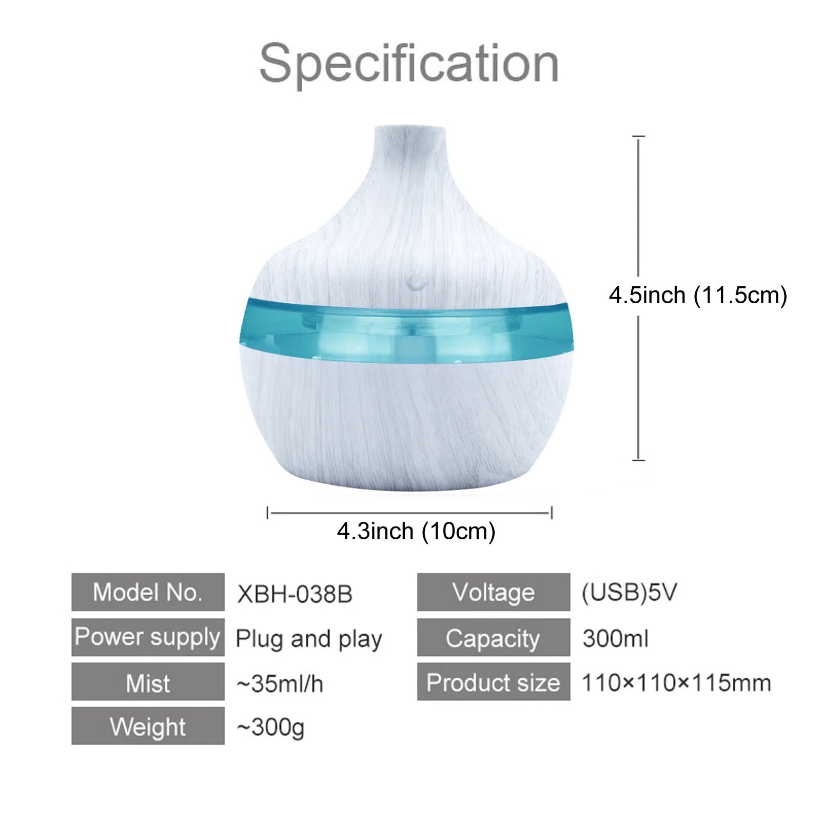 5V Wood Grain Household Humidifier Colorful Aromatherapy Machine USB Humidifier Vehicle Mounted Atomizer Humidifying Stick on Clearance
