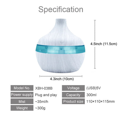 5V Wood Grain Household Humidifier Colorful Aromatherapy Machine USB Humidifier Vehicle Mounted Atomizer Humidifying Stick on Clearance