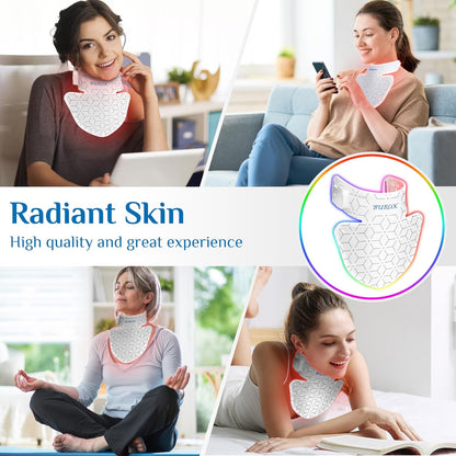 Red Light Therapy for Neck & Décolleté, 7 Colors Led Light Therapy for Face, Wireless, Portable and Rechargeable Skin Care Mask for Neck[Bneck]